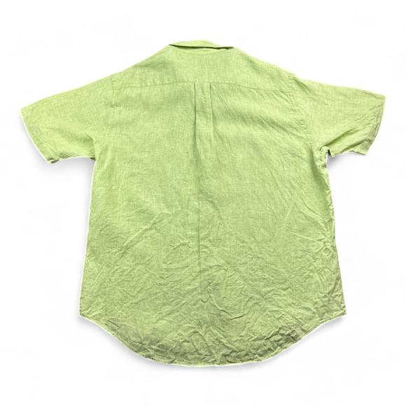 Vintage Brooks Brothers Shirt Adult LARGE Green Irish Linen Button Down 90s - Picture 3 of 9